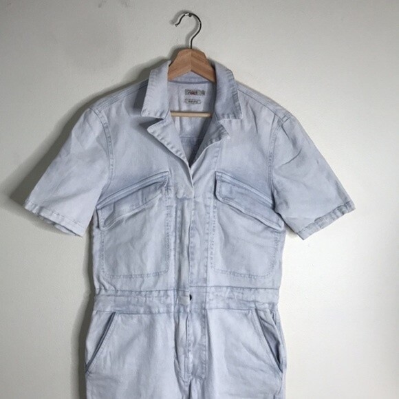 Faherty Blythe Jumpsuit Coverall Light Indigo Wash Denim size xs - Picture 4 of 14